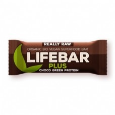 Lifebar+ šokoladinis batonėlis su žaliuoju proteinu, eko (47g)